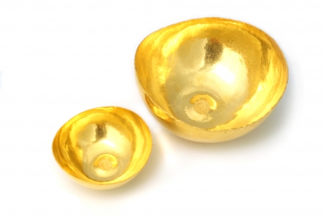 Luzia Vogt coin bowls, gold, switzerland