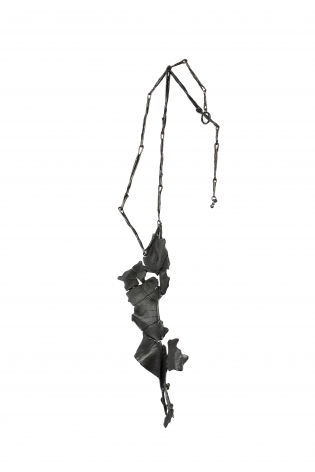 John Iversen, necklace, leaves, leaf, crackle, silver, gold